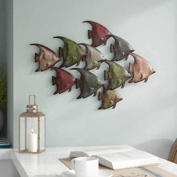 Dovecove Coastal Metal Fish Wall D cor Reviews Wayfair